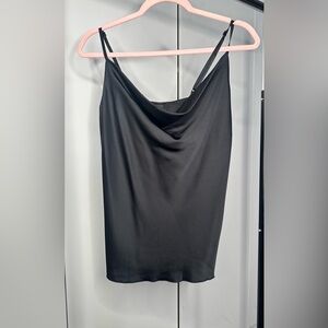 Made in Italy Black Cowl Neck Top